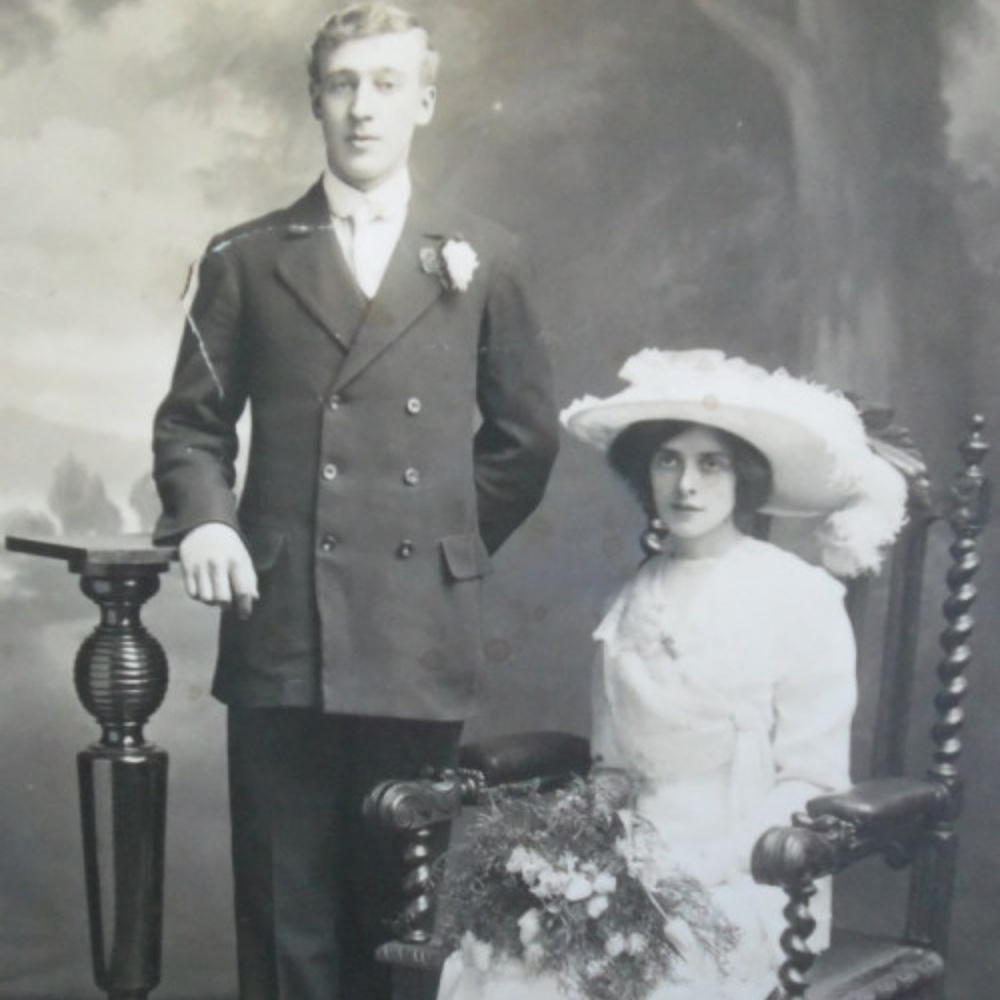 1913 Edwardian Wedding Photo 8.5 x 11"